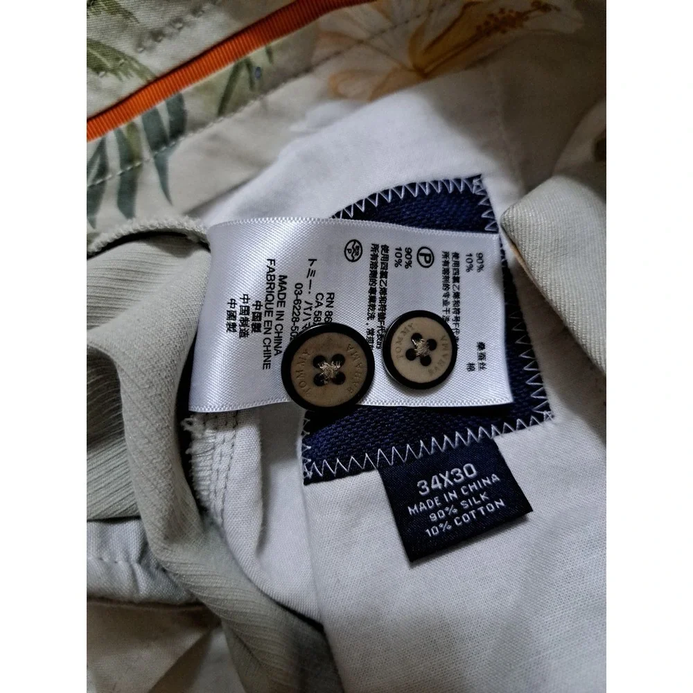 Tommy Bahama Men's Tan Silk Blend Trousers Pants 34x 30
